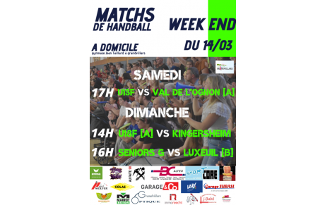Matchs à domicile 14-03